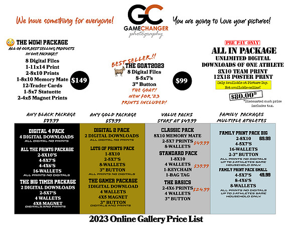 2023 PRICE LIST 80 BASEBALL AND SOFTBALL