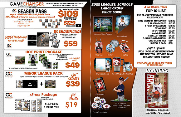 league pricing photoday pricing inside